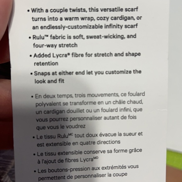 Lululemon Scarf - Picture 3 of 4